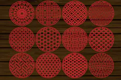 Round Coasters SVG, Geometric Laser Cut Wood Coffee File Product Image 4