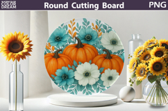 Fall Pumpkin Kitchen | Thanksgiving Round Cutting Board Product Image 2
