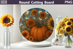 Fall Pumpkin Kitchen | Thanksgiving Round Cutting Board Product Image 7