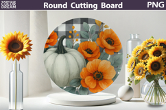 Fall Pumpkin Kitchen | Thanksgiving Round Cutting Board Product Image 3
