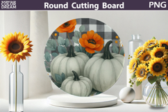 Fall Pumpkin Kitchen | Thanksgiving Round Cutting Board Product Image 1