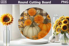 Fall Pumpkin Kitchen | Thanksgiving Round Cutting Board Product Image 4