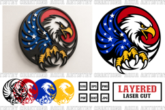 Patriotic USA Eagle Multilayered SVG Laser Cut Design Product Image 1