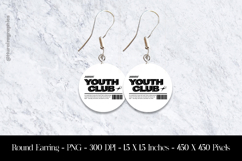 Youth Club Round Earring Sublimation Design Product Image 1