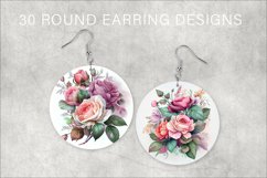 Flowers watercolor earrings sublimation bundle PNG Product Image 1