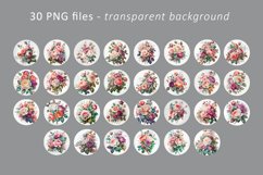 Flowers watercolor earrings sublimation bundle PNG Product Image 2