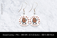 Cool Coffee Beans Round Earring Sublimation Design Product Image 1