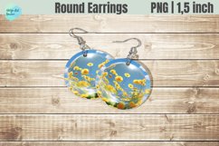 Round Earring | Flowers Sublimation Product Image 1