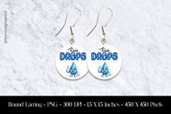 Rain Drops Round Earring Sublimation Design Product Image 1