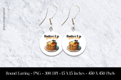 Butter Up Your Day Round Earring Sublimation Design Product Image 1