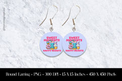 Sweet Moments Happy Hearts Round Earring Sublimation Design Product Image 1