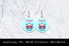 Sweet Vibes Round Earring Sublimation Design Product Image 1