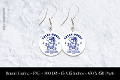 Catch Waves Not Feelings Dog Round Earring Sublimation Desig Product Image 1