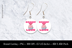Scoop Of Love Round Earring Sublimation Design Product Image 1