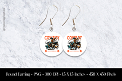 Cowboy Western Rodeo Vintage Style Round Earring Sublimation Product Image 1