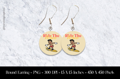 Ride The Wave Round Earring Sublimation Design Product Image 1