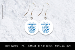 Time Is Precious Round Earring Sublimation Design Product Image 1