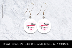 Romantic Heart Quote Round Earring Sublimation Design Product Image 1