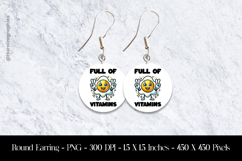 Full Of Vitamins Egg Round Earring Sublimation Design Product Image 1
