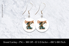 Cowgirl Western Round Earring Sublimation Design Product Image 1