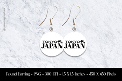 Tokyo Japan Round Earring Sublimation Design Product Image 1
