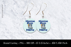 Home Run Hero Round Earring Sublimation Design Product Image 1