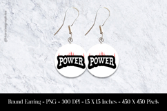 Power Round Earring Sublimation Design Product Image 1