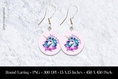 Belive In Magic Round Earring Sublimation Design Product Image 1