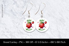 Hallo Summer Round Earring Sublimation Design Product Image 1