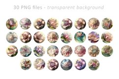 Flower art earrings sublimation bundle PNG Product Image 3