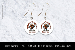 funny coffee cartoon Round Earring Sublimation Design Product Image 1