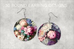Flowers art earrings sublimation bundle PNG Product Image 1