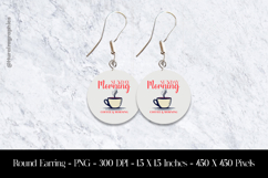 Sunday Morning &amp; Coffee Round Earring Sublimation Design Product Image 1