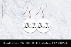Toyko Japan Round Earring Sublimation Design Product Image 1