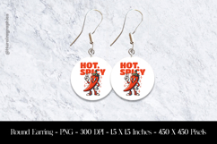 Hot Spicy Round Earring Sublimation Design Product Image 1
