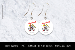 Baseball Let,s Have Fun Together Round Earring Sublimation Product Image 1