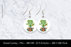 Keep Going Keep Growing Round Earring Sublimation Design Product Image 1