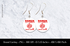 Ramen Tokyo Japan Round Earring Sublimation Design Product Image 1