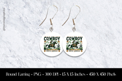 Cowboy Cactus Desert Rodeo North America Round Earring Product Image 1