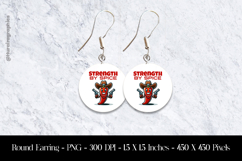 Strenght By Spicy Round Earring Sublimation Design Product Image 1