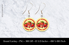 starwberay Juicy And Sweet Friends Round Earring Sublimation Product Image 1