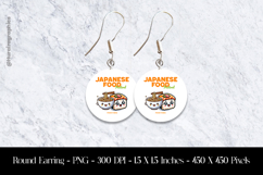 Japanses Food Festival Food Vibes Round Earring Sublimation Product Image 1
