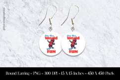 Colour Yiur World With Fun Round Earring Sublimation Design Product Image 1