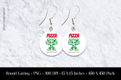 Pizza Hot &amp; Fresh Round Earring Sublimation Design Product Image 1