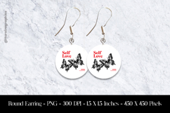 Selflove Butterflies Round Earring Sublimation Design Product Image 1