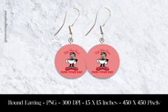 Retro Coffee Fuel Cartoon Round Earring Sublimation Design Product Image 1