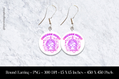 Unicorn Music Round Earring Sublimation Design Product Image 1