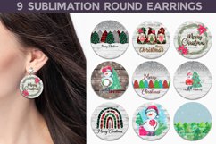 Christmas Round Earrings | Sublimation Design PNG Product Image 1