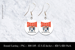 Sushi Round Earring Sublimation Design Product Image 1