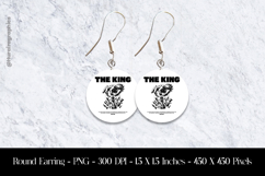 The King Round Earring Sublimation Design Product Image 1